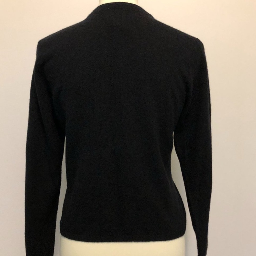 Laura Ashley Black Bead Lambswool Cardigan Size 38 - Picture 2 of 7